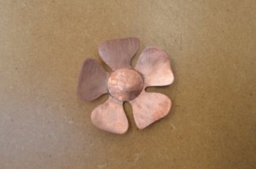 Copper Brooch Flower