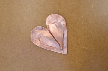 Copper Brooch Heart