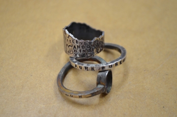 Hand-punched unique rings